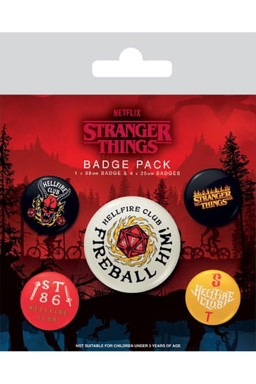 Stranger Things 4 Pin-Back Buttons 5-Pack Hellfire Club