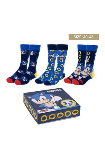 Sonic The Hedgehog Characters Youth 3-pack 360 Crew Socks : Target