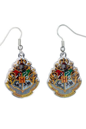 Harry Potter Pendientes Hogwarts Crest (bañado en plata)