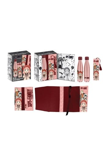 Preorder: Spy x Family Steel Bottle, Sticker, Book Cover Gift Set Pink/Red
