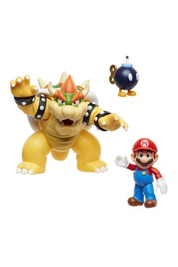 World Of Nintendo Action Figure 3 Pack Mario Vs Bowser Lava Battle 6 15 Cm
