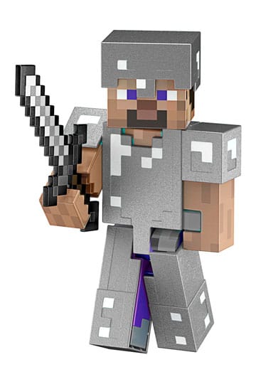 full body 3d render of minecraft steve as a funko pop