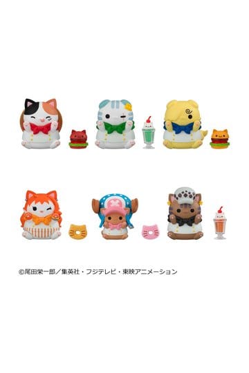 Preorder: One Piece Mega Cat Project Mini Figures NyanPieceNyan! Diner! 3 cm Blind Box Display (6)