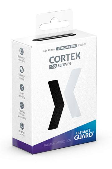 (100) Schwarz Cortex Ultimate Sleeves Guard Standardgröße