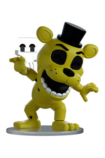 Adorable close-up of a smiling golden freddy puppet