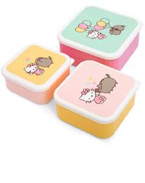 Lunch Box Set Microwave Bento Box Cute Kawaii Kids Pink Cat Girl Gifts Pusheen 