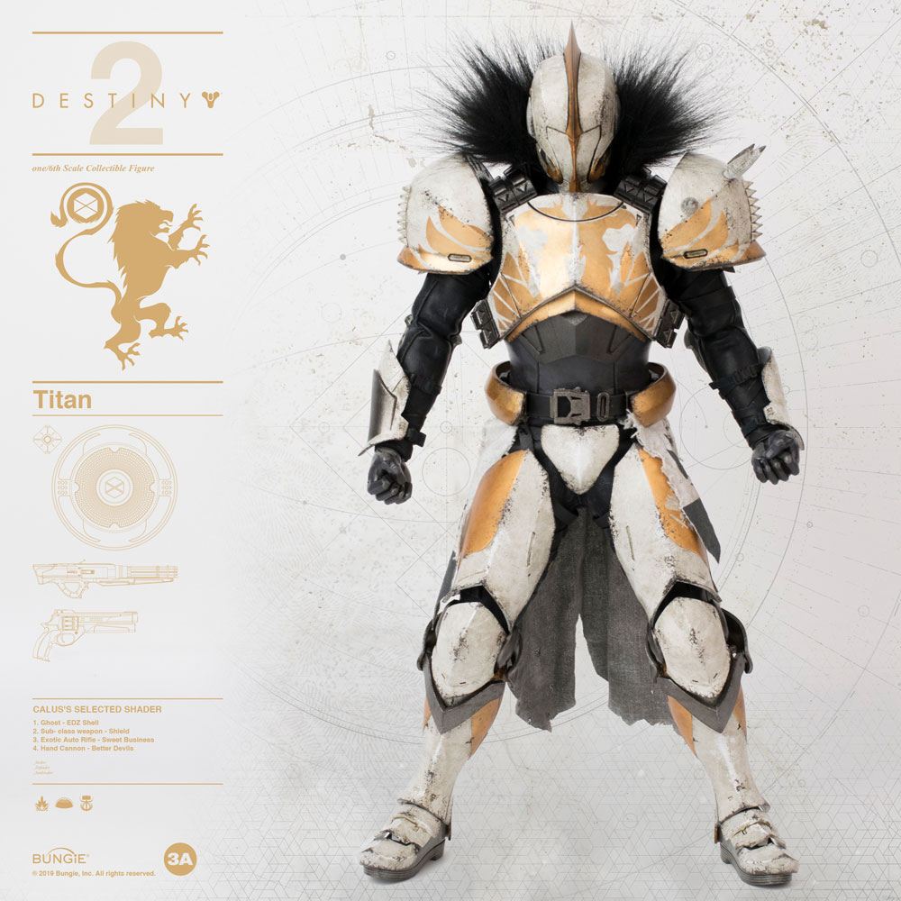 Titan Calus's Selected Shader Destiny 2 Sixth Scale Action Figure by ThreeA Toys