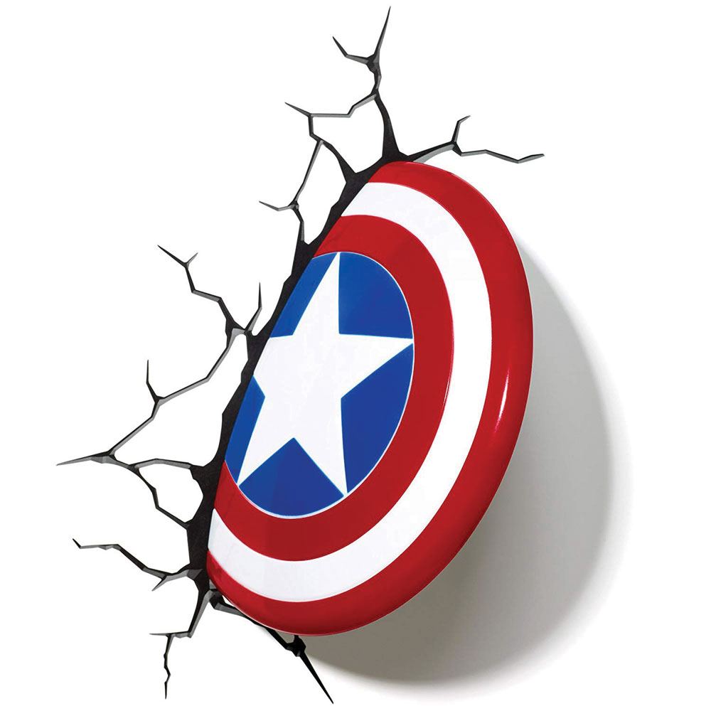 Marvel 3D LED lampe med Captain America skjold