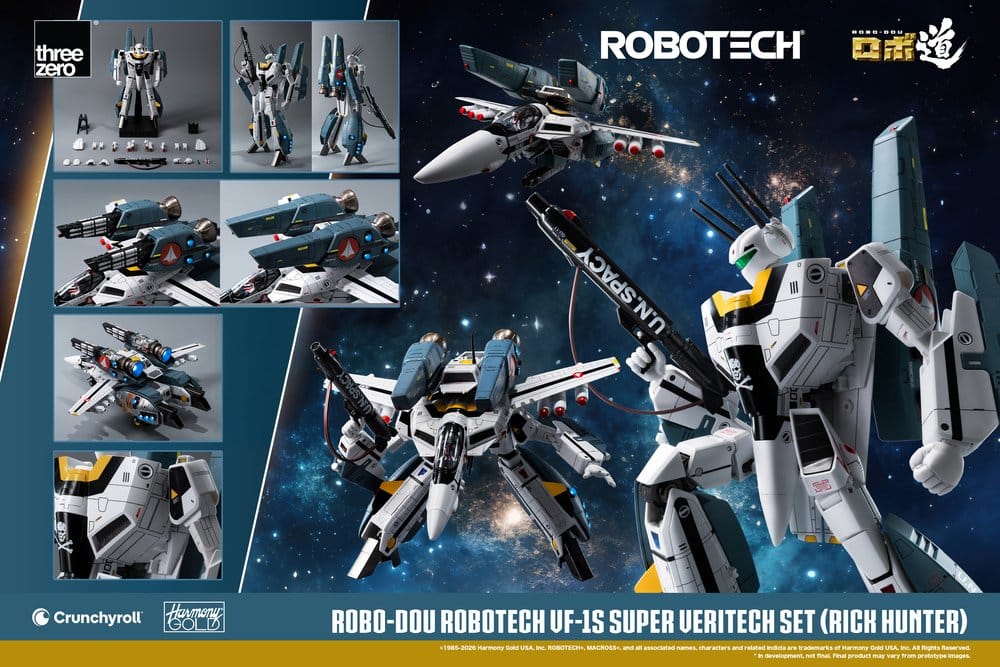 PRECOMENZI - Robotech Robo-Dou Action Figure VF-1S Super Veritech Set (Rick Hunter) 20 cm