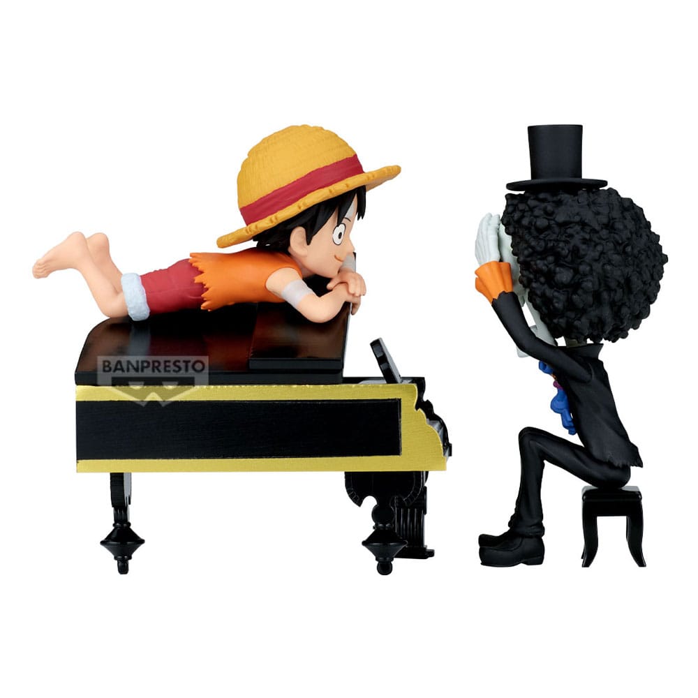 One Piece WCF Log Stories PVC Statue Luffy & Brook 8 cm afbeelding