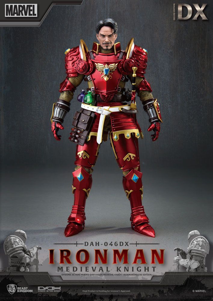 Marvel Dynamic 8ction Heroes Action Figure 1/9 Medieval Knight Iron Man Deluxe Version 20 cm