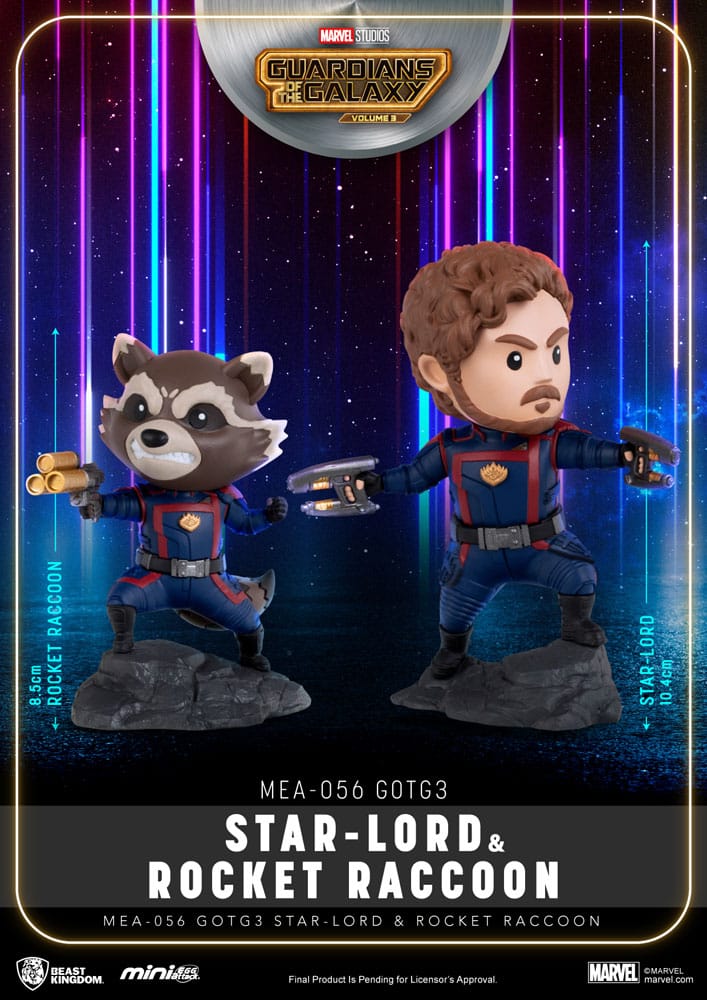 Marvel Mini Egg Attack Figures Guardians of the Galaxy 3 Star Lord & Rocket Raccoon 8-10 cm