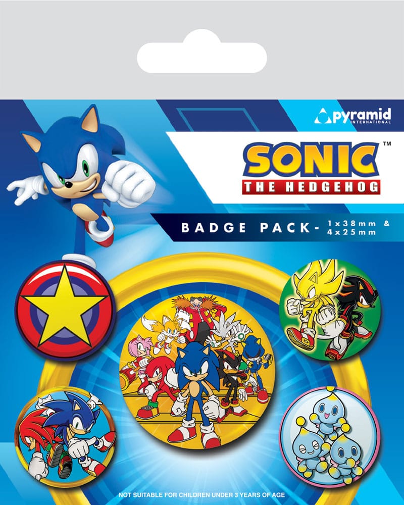 Sonic the Hedgehog Pin-Back Buttons 5-Pack Speed Team