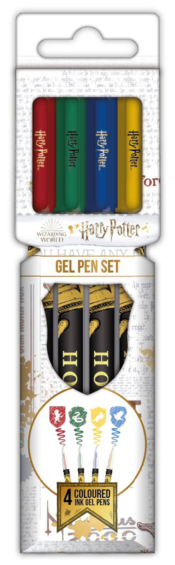 Harry Potter - Zweinstein Hogwarts - Set van 4 Gel Pennen - 4 Kleuren