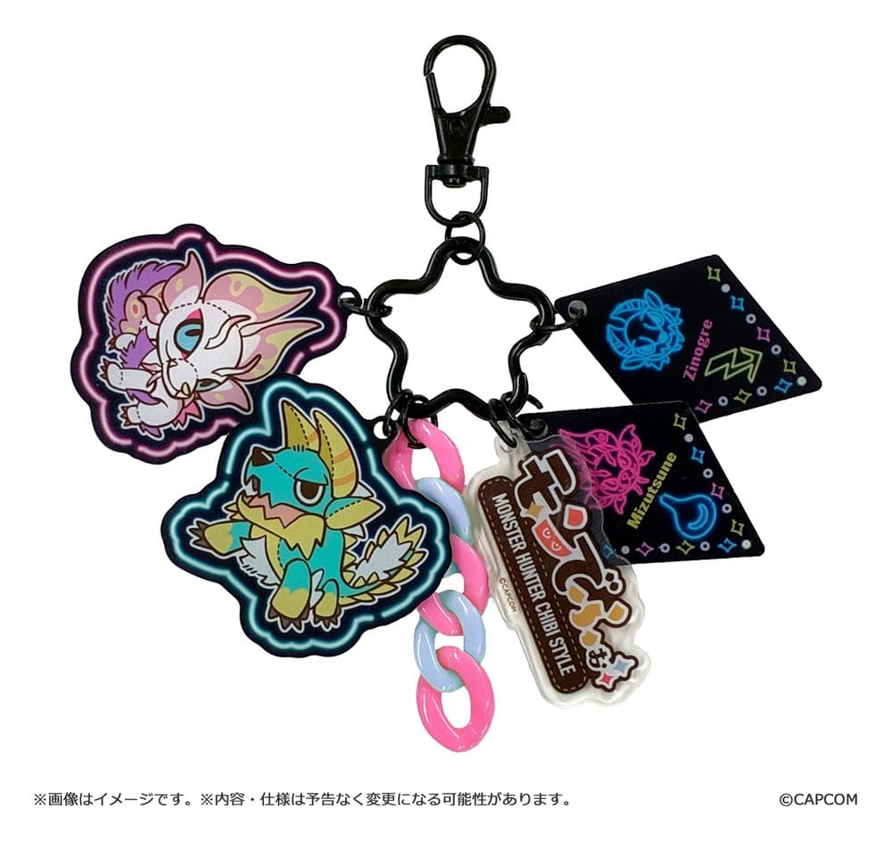 Monster Hunter Chibi Style Acrylic Keychain Multi Charm: Zinogre & Mizutsune