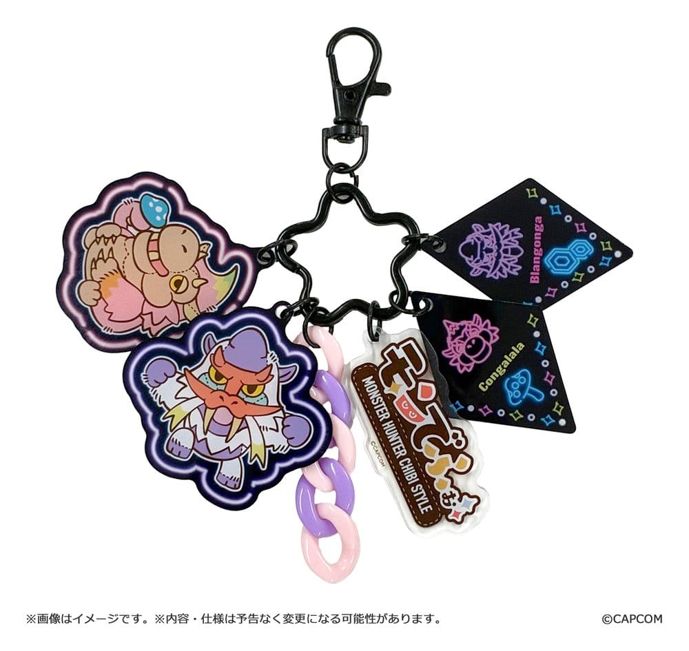 Monster Hunter Chibi Style Acrylic Keychain Multi Charm: Blangonga & Congalala
