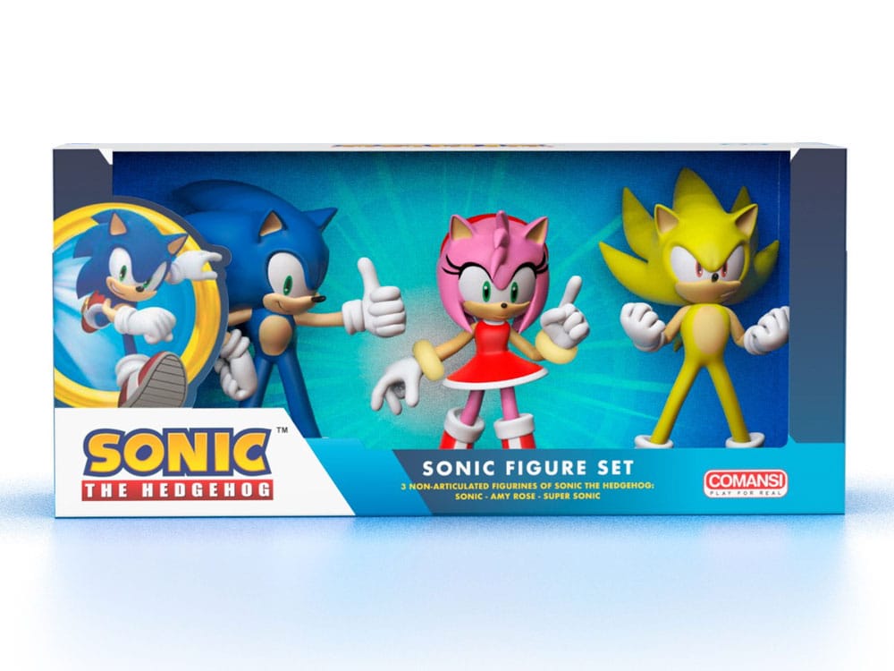 Sonic the Hedgehog - 3 Figuurtjes in Geschenkverpakking - ca 10 cm met o.a. Amy