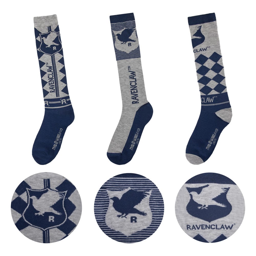 Harry Potter Knee-high socks 3-Pack Ravenclaw