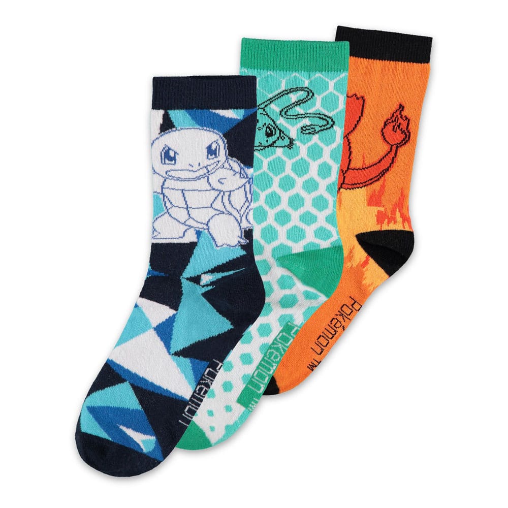 Pokemon Socks 3-Pack Crew 43-46