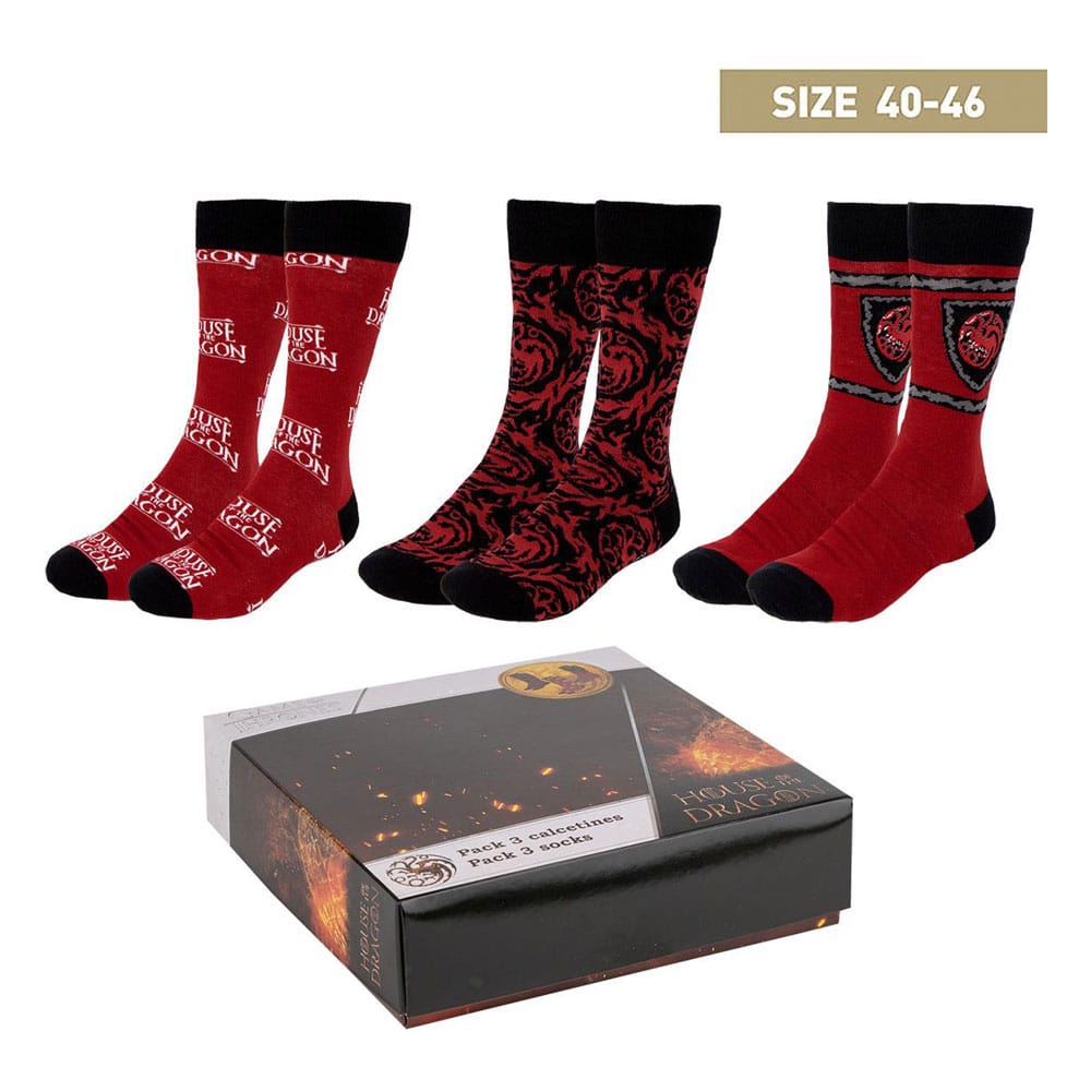 House of the Dragon Socks 3-Pack 40-46