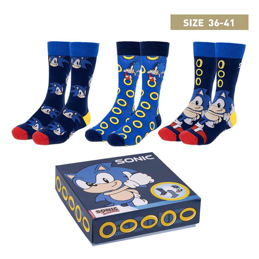Sonic the Hedgehog Sokker - 3-Pack Sonic 35-41