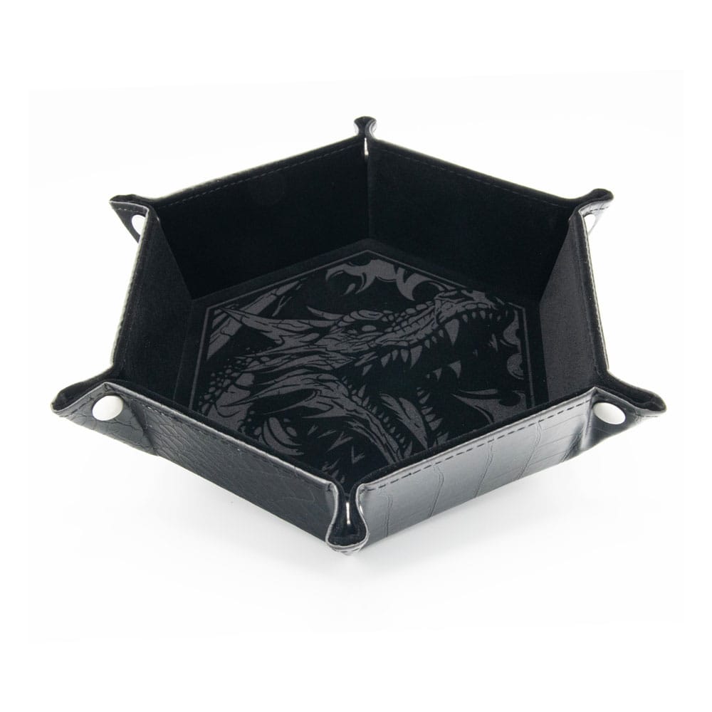 CritStones Folding Dice Tray Dragon Skin XL Edition Black