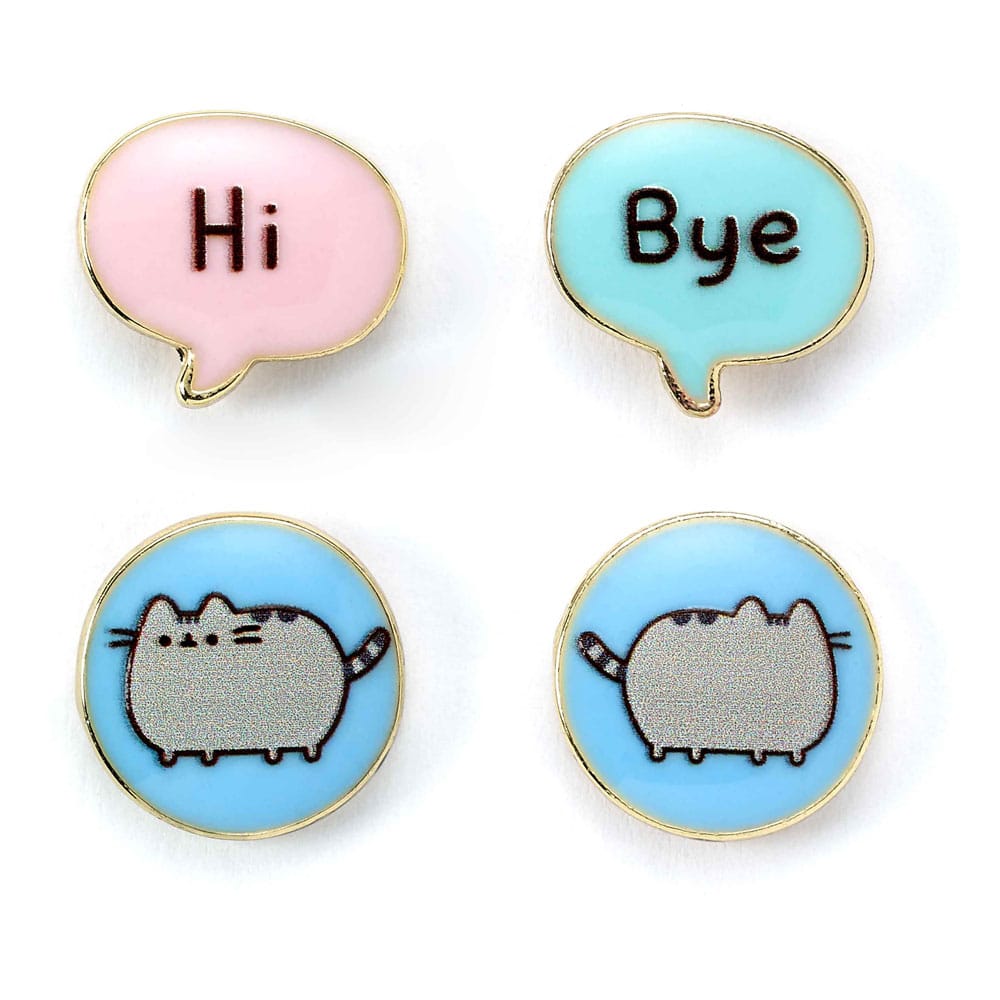 Pusheen Stud Earrings 2-pack Hi , Bye