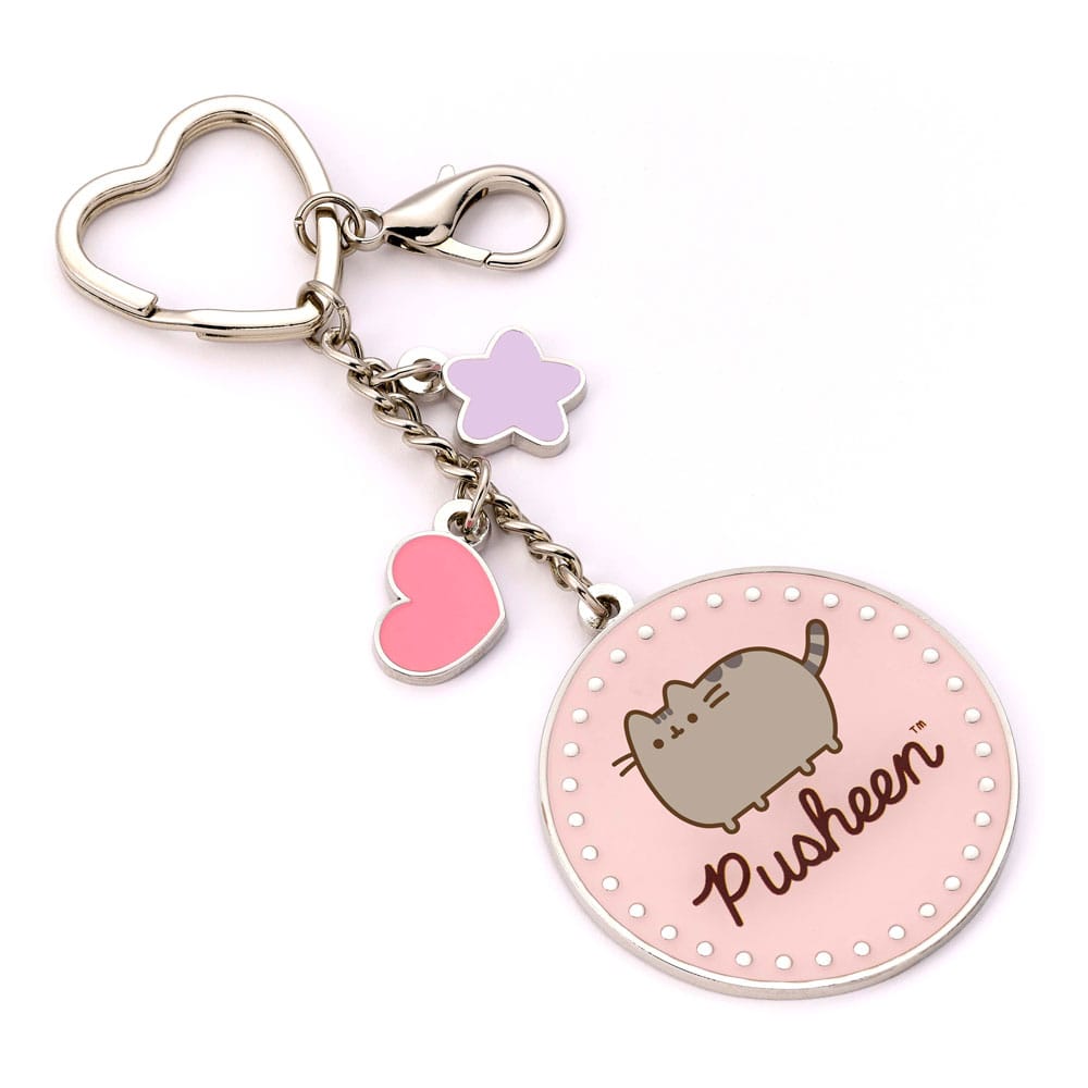 Pusheen the Cat Keyring with mini Charms - Silver
