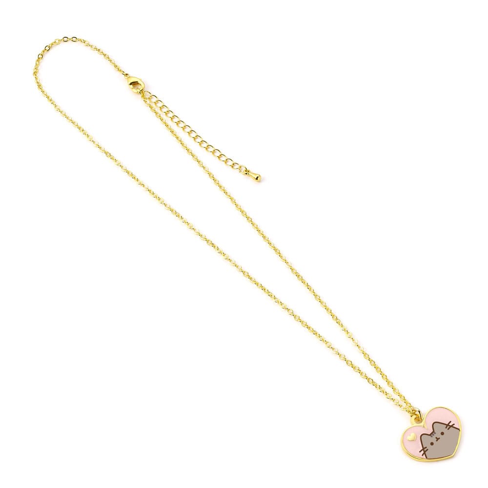 The Carat Shop Pusheen Pendant & Necklace Pink And Gold Heart - Picture 1 of 1