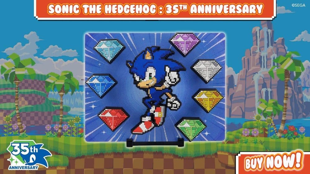 PRECOMENZI - Sonic The Hedgehog FiGGYZ Magnet Collectible Modern Sonic 35th Anniversary 9 cm