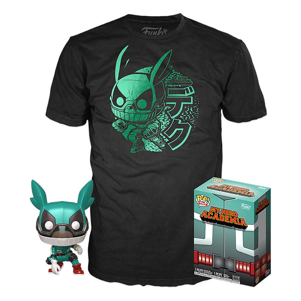 Funko - My Hero Academia - Metallic Deku with Helmet Pop and short sleeve T-Shirt Pop Box Size M