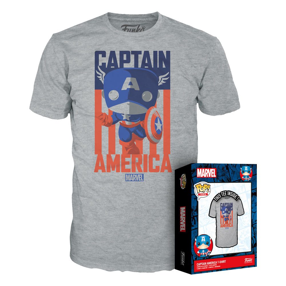 Marvel POP! Tees T-Shirt Captain America Size S