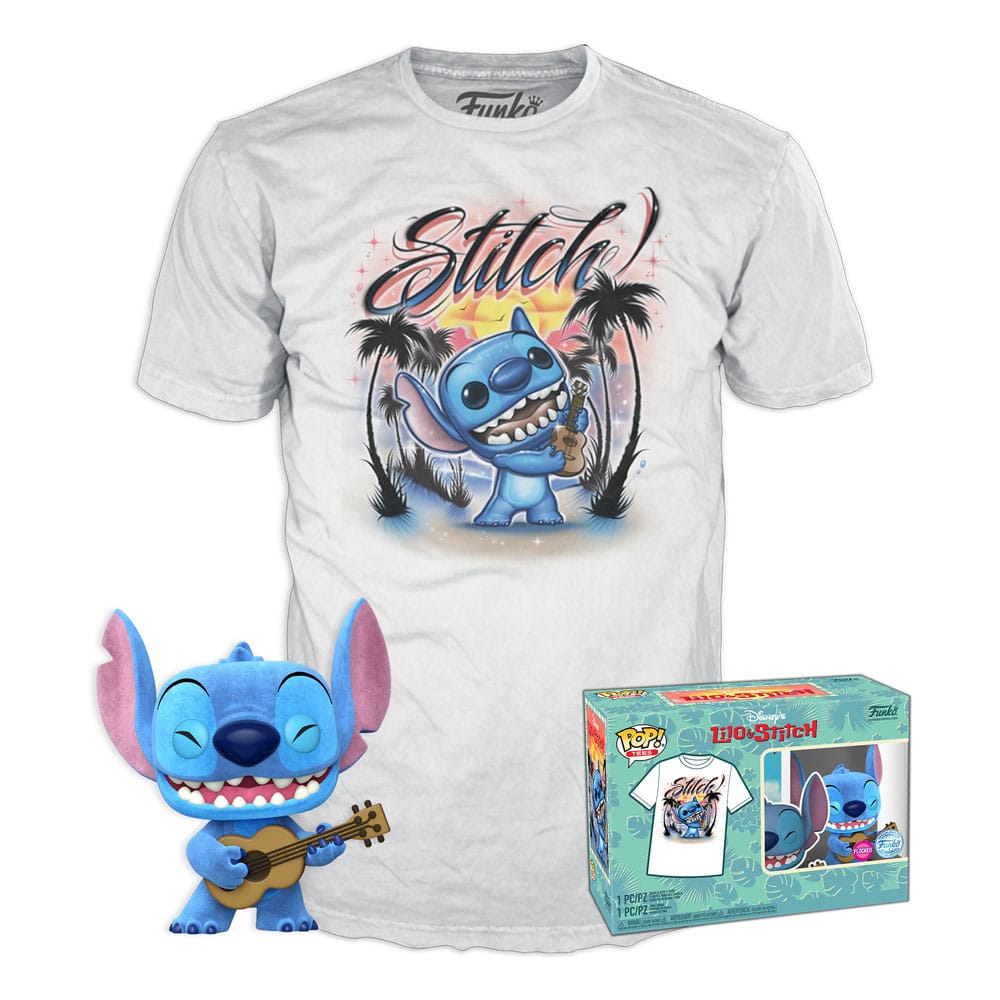 Funko Ukulele Stitch (Flocked) - Funko Pop! & Tee - Lilo and Stitch-M