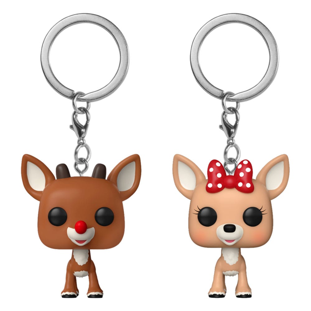 Funko Rudolph The Red-Nosed Reindeer POP! Vinyl Keychain Rudolph & Clarice - Pac - Picture 1 of 1