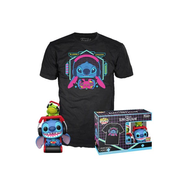 Lilo & Stitch POP! & Tee Box Gmr Stitch w/frog Size M