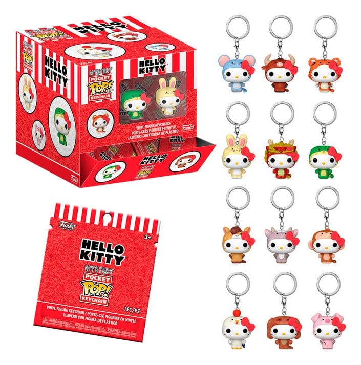 PRECOMENZI - Hello Kitty Mystery Pocket POP! Vinyl Keychains 4 cm Animals Blind Box Display (12)