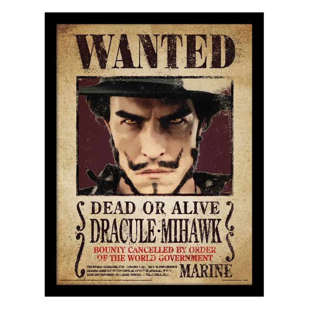 One Piece Collector Print Framed Poster Mihawk Wanted