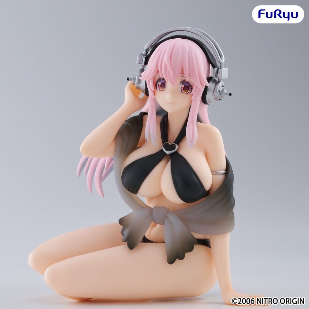 PRECOMENZI - Super Sonico Noodle Stopper PVC Statue Super Sonico Swimsuit Black Color Ver. 10 cm