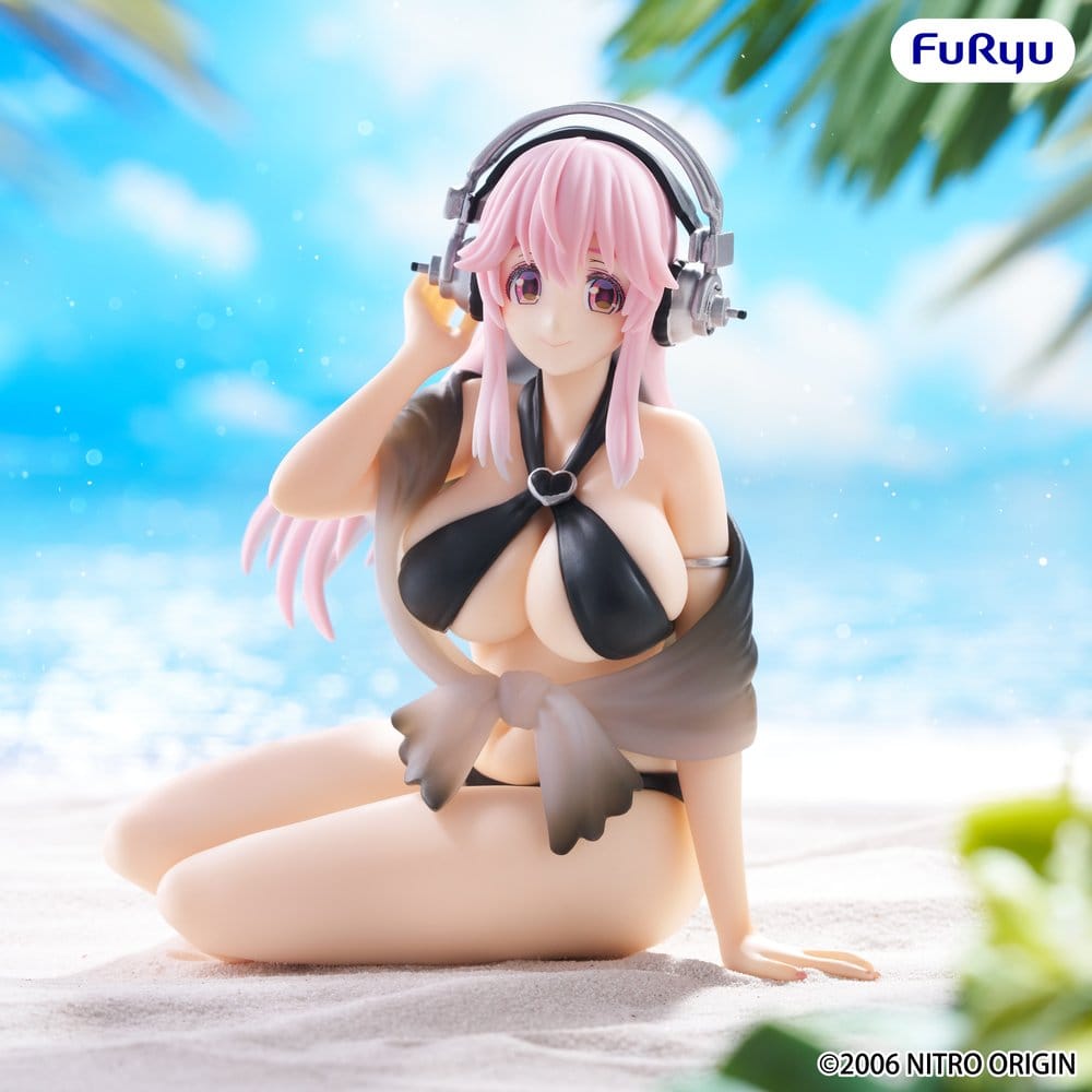 Super Sonico Noodle Stopper PVC Statue Super Sonico Swimsuit Black Color Ver. 10 cm [2]