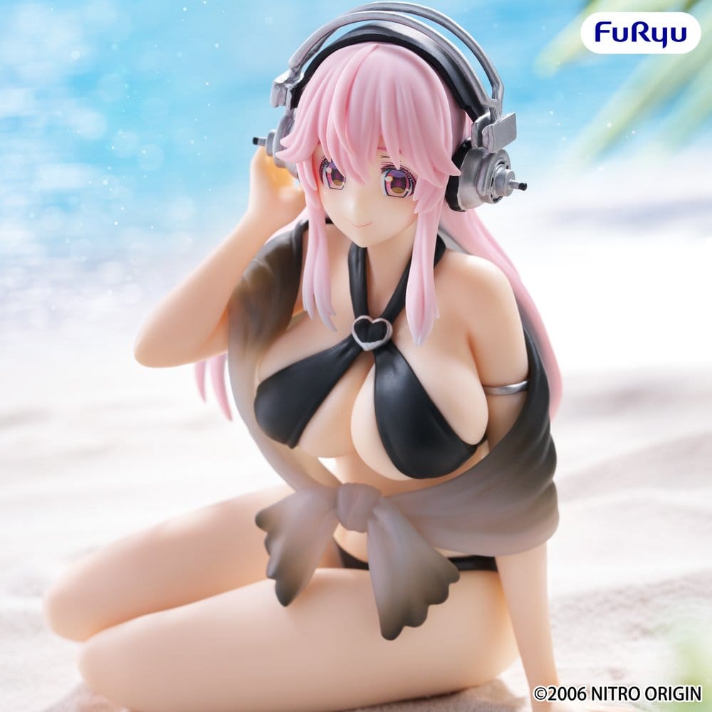 Super Sonico Noodle Stopper PVC Statue Super Sonico Swimsuit Black Color Ver. 10 cm [4]