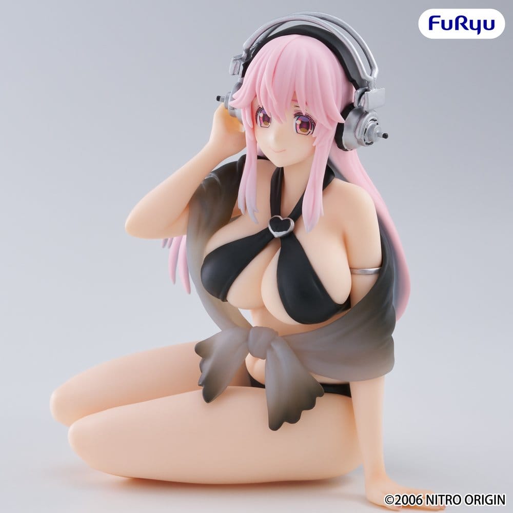 Super Sonico Noodle Stopper PVC Statue Super Sonico Swimsuit Black Color Ver. 10 cm [6]