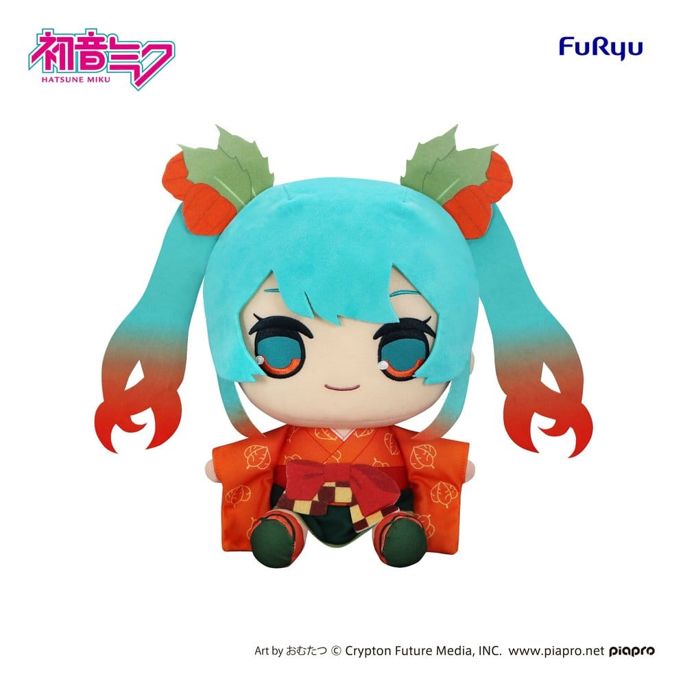 PRECOMENZI - Hatsune Miku Kyurumaru Big Plush Figure Flower Fairy Winter Cherry Ver. 29 cm