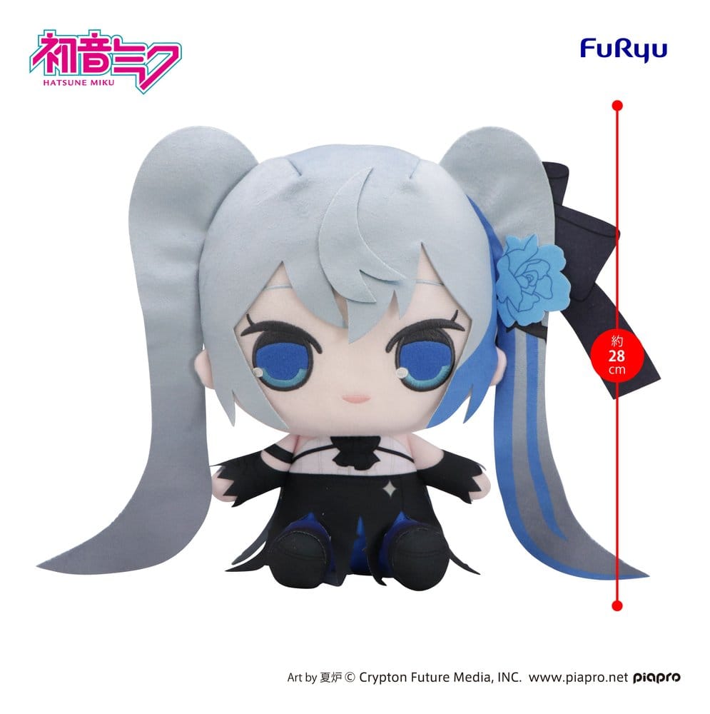 PRECOMENZI - Hatsune Miku Kyurumaru Big Plush Figure Blue Rose 28 cm