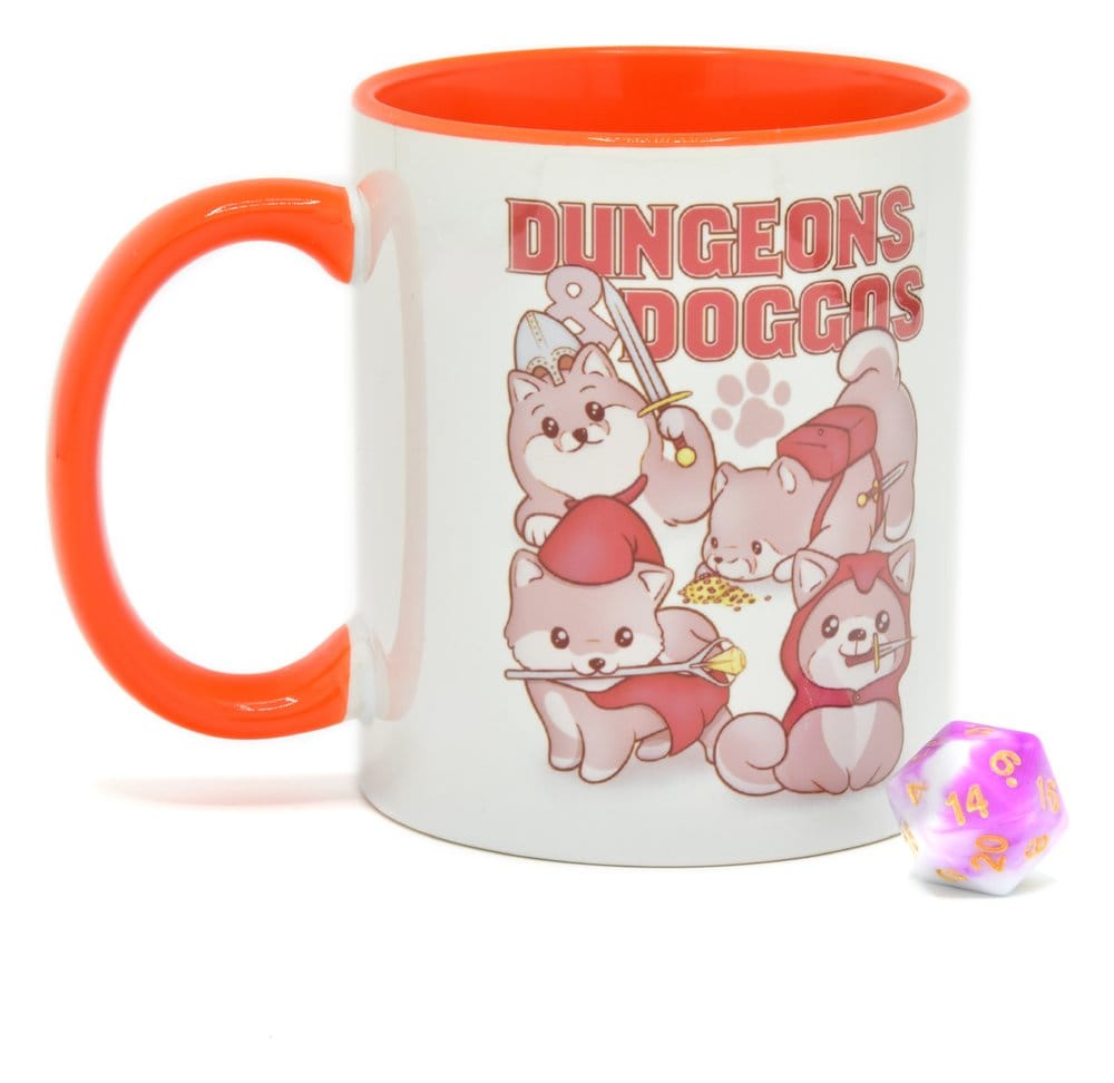 Casa si Cadouri - Glassstaff Gift Set Mug & Dice D20 Dungeons & Doggos