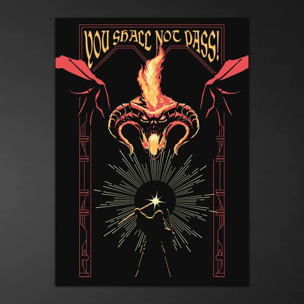 PRECOMENZI - The Lord of the Rings Luminescent Poster Balrog 50 x 70 cm