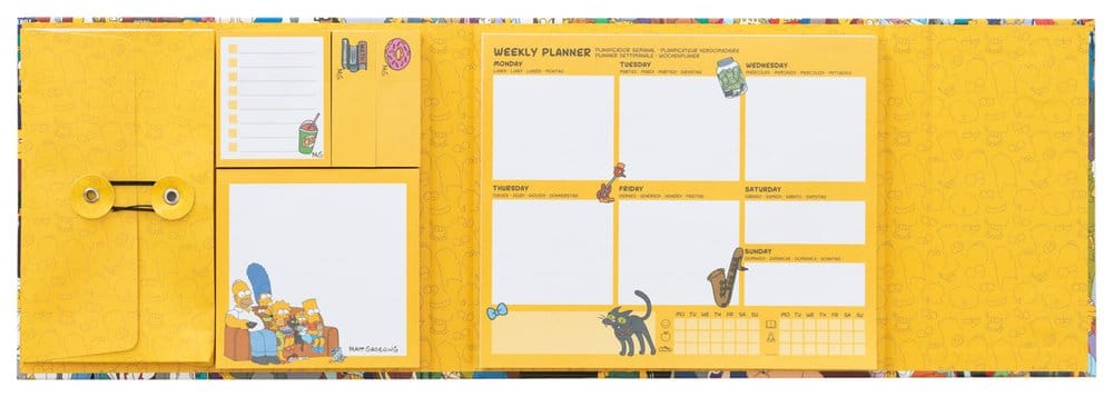 PRECOMENZI - The Simpsons Weekly Planner with Sticky Notes 19 x 17 cm