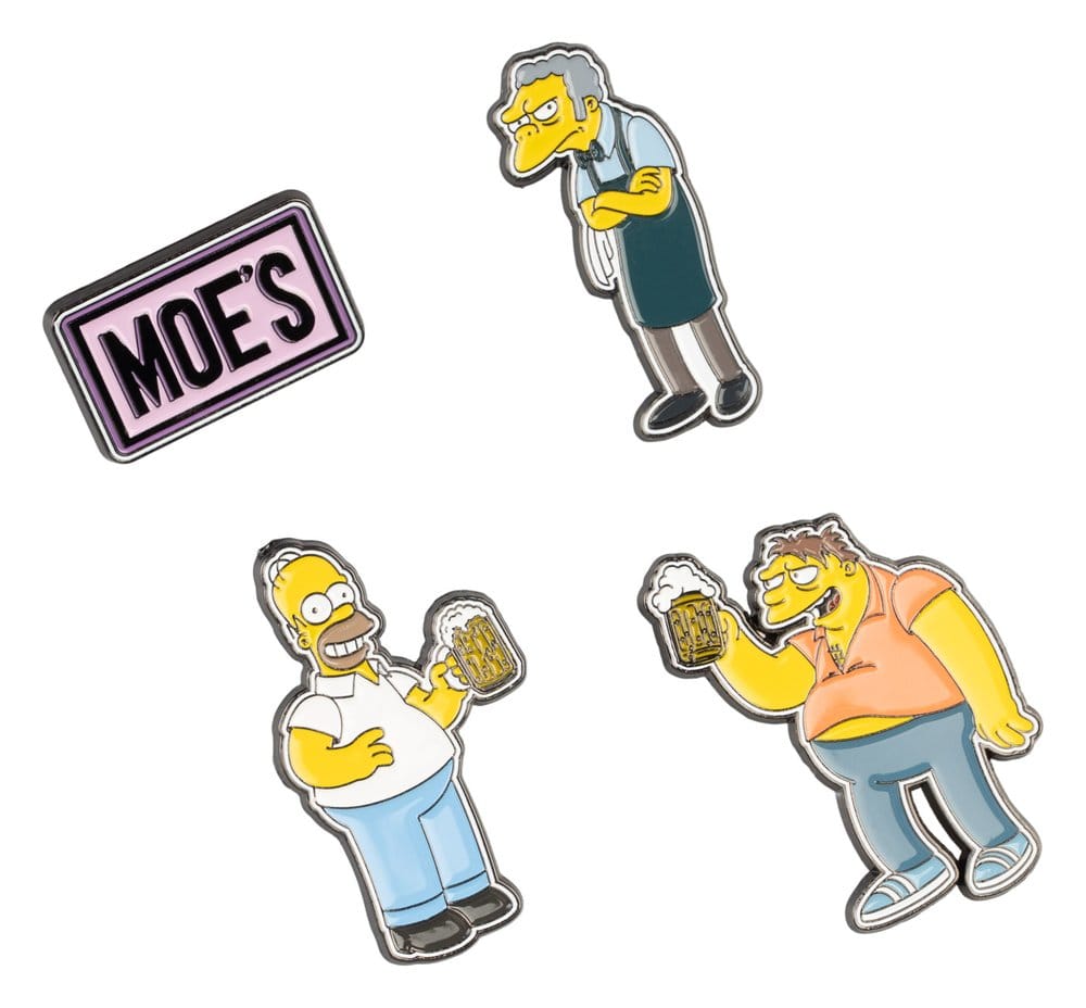 PRECOMENZI - The Simpsons Pin Badges Set of 4 Moe's Tavern