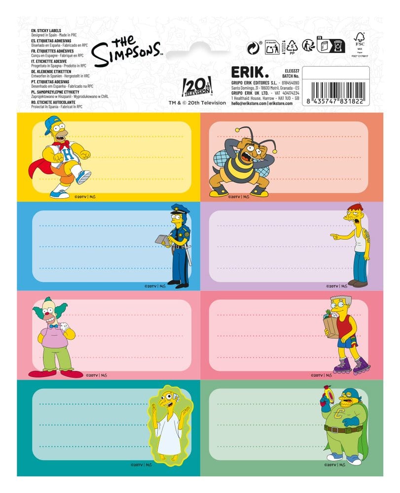 PRECOMENZI - The Simpsons Self-Adhesive Labels (10)
