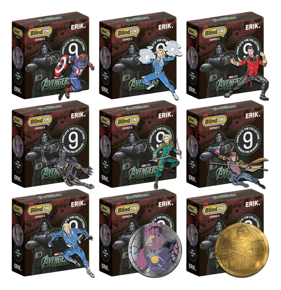 PRECOMENZI - Marvel The Avengers Doomsday Mystery Pins Series 2 Blind Box Display (24)