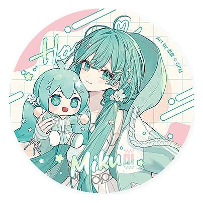 Character Vocal Series 01: Hatsune Miku Miku Hug Series Pinback Button: Flower Ver. 8 cm Umkarton (10)
